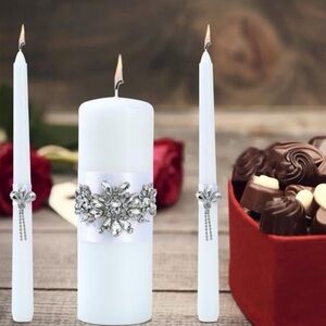 Unity Wedding Candle Set - 1 Pillar & 2 Taper Candles for Ceremony